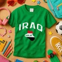 Iraq Flag Throwback Sport Souvenir Kids T-Shirt thumb 3