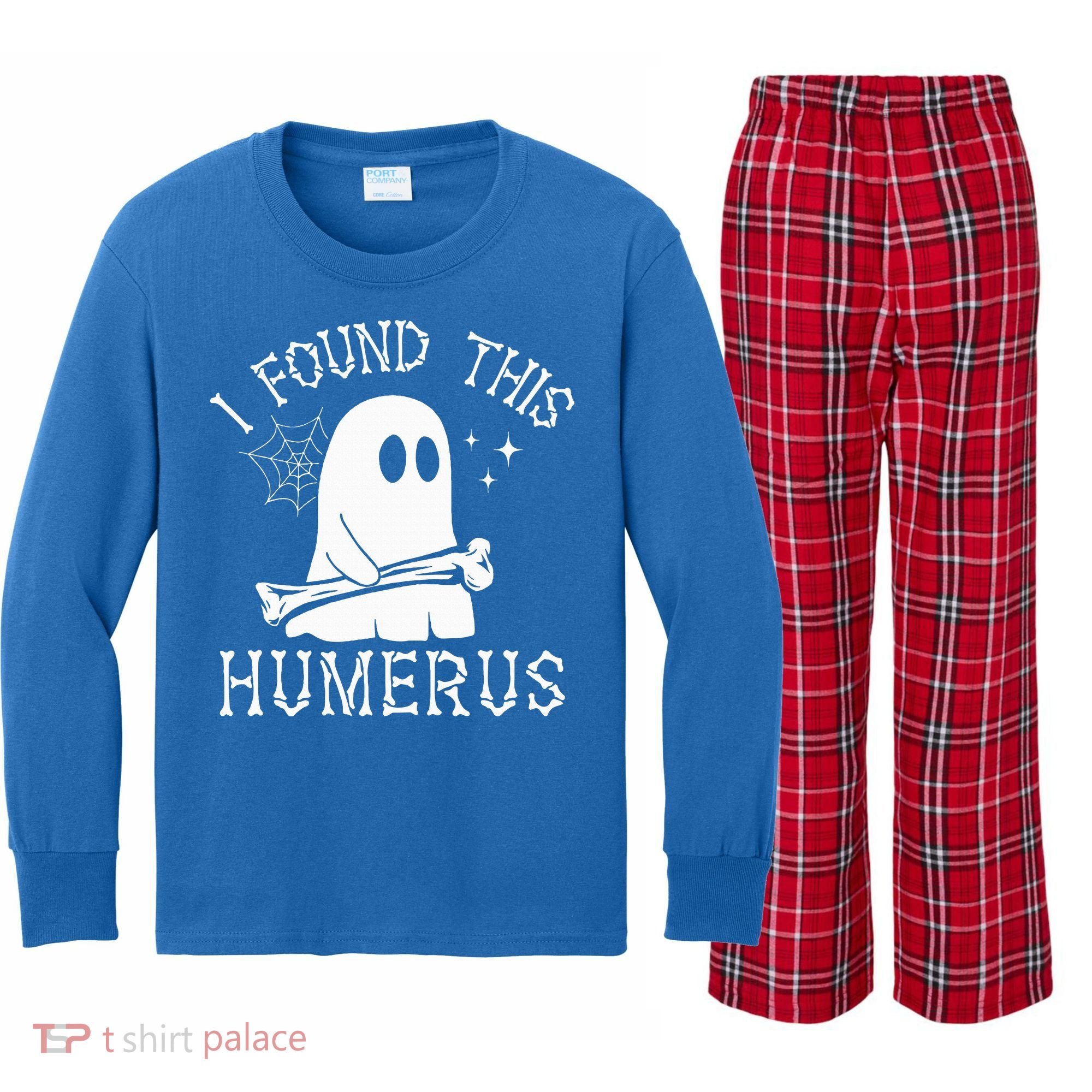 I Found This Humerus Halloween Kids Long Sleeve Plaid Pajama Set