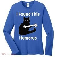I Found This Humerus Funny Cat Lover Gift Women's Long Sleeve Shirt thumb 0
