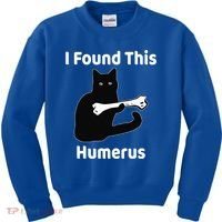 I Found This Humerus Funny Cat Lover Gift Kids Sweatshirt thumb 0