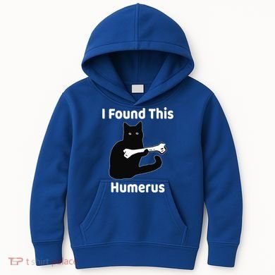 I Found This Humerus Funny Cat Lover Gift Kids Hoodie