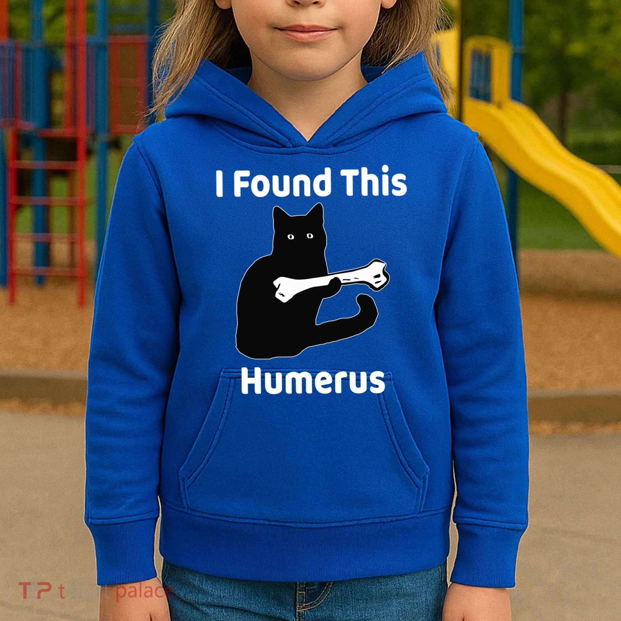 I Found This Humerus Funny Cat Lover Gift Kids Hoodie