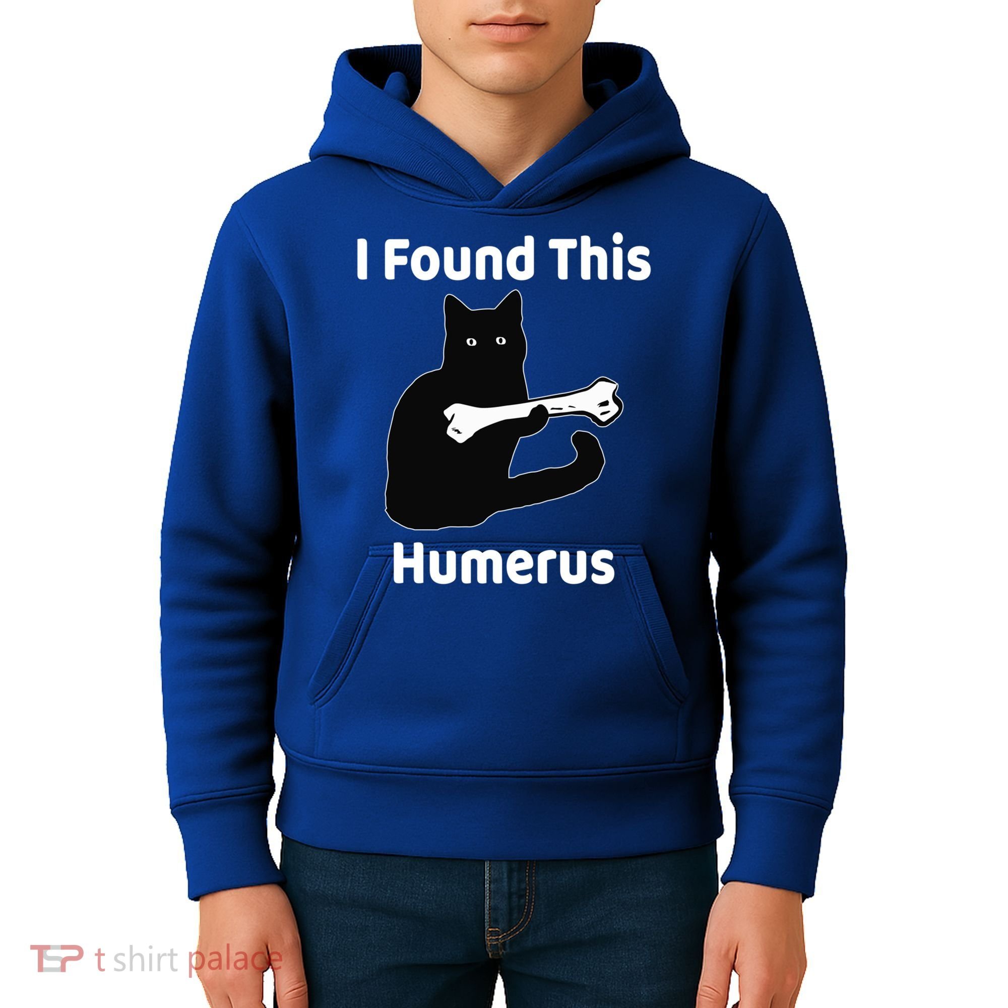 I Found This Humerus Funny Cat Lover Gift Kids Hoodie