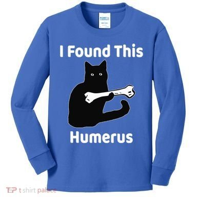 I Found This Humerus Funny Cat Lover Gift Kids Long Sleeve Shirt
