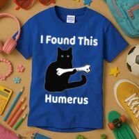 I Found This Humerus Funny Cat Lover Gift Kids T-Shirt thumb 3
