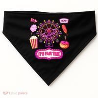 Its Fair Time Funny State Fair Ferris Wheel And Good Food USA-Made Doggie Bandana thumb 0