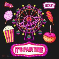 Its Fair Time Funny State Fair Ferris Wheel And Good Food Bucket Hat thumb 4