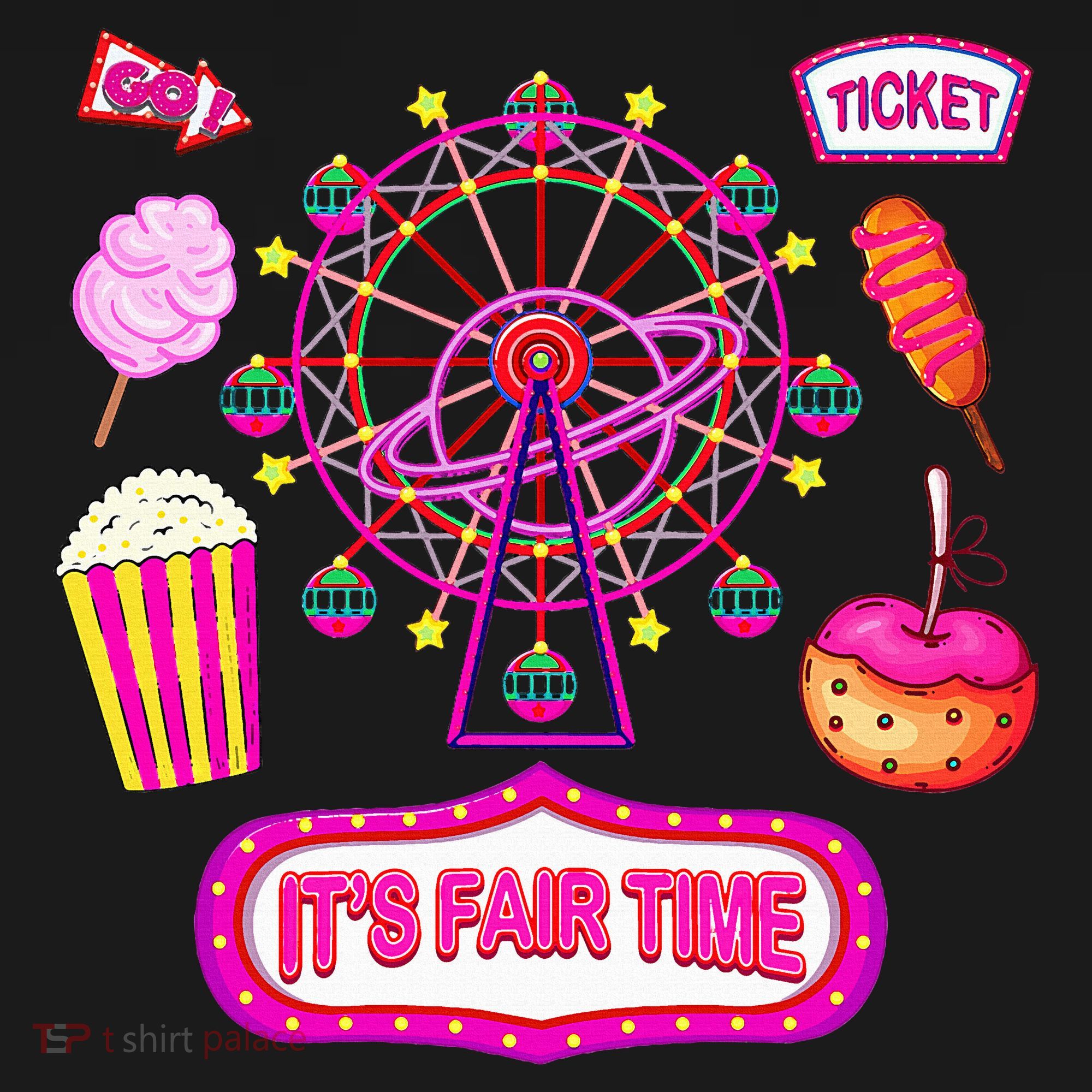 Its Fair Time Funny State Fair Ferris Wheel And Good Food Bucket Hat