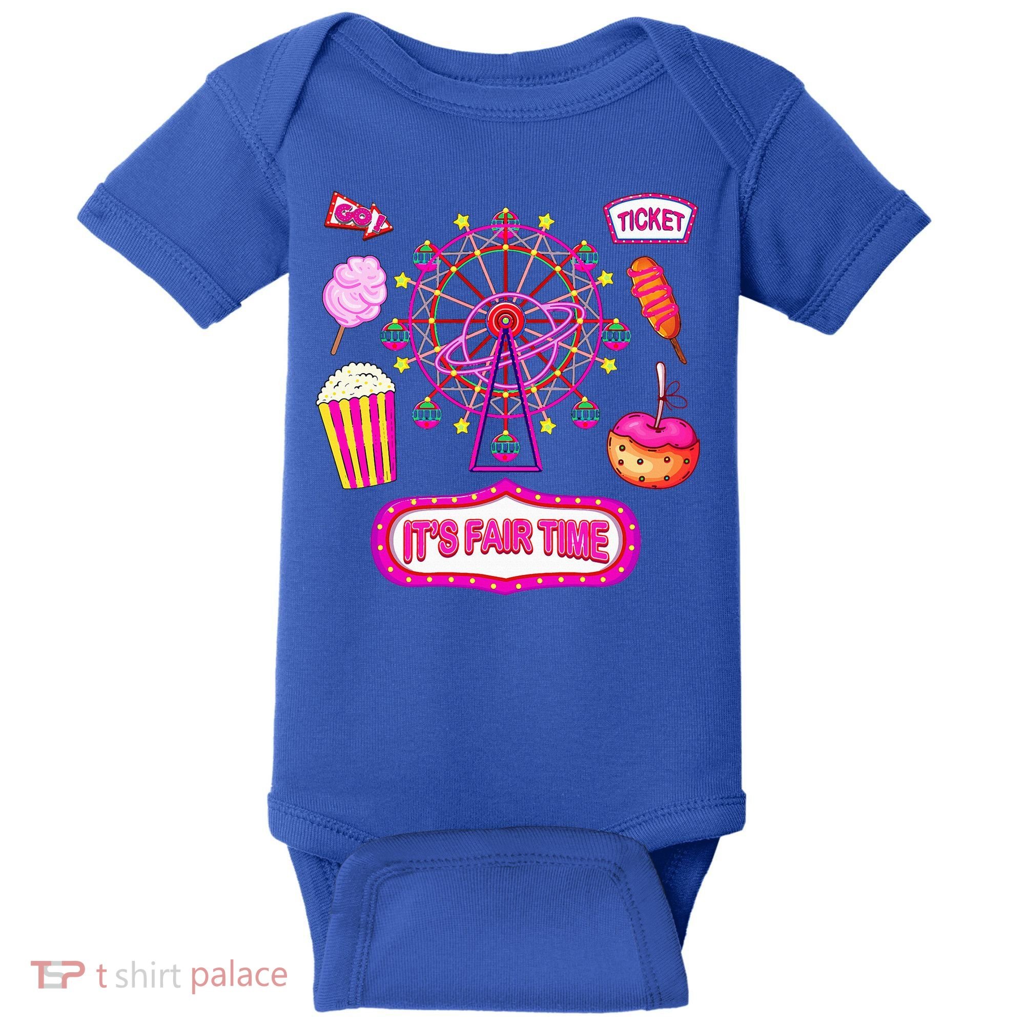 Its Fair Time Funny State Fair Ferris Wheel And Good Food Baby Bodysuit