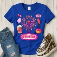 Its Fair Time Funny State Fair Ferris Wheel And Good Food Women's T-Shirt thumb 3