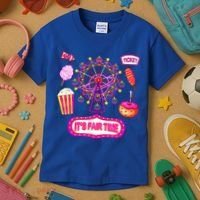 Its Fair Time Funny State Fair Ferris Wheel And Good Food Kids T-Shirt thumb 3