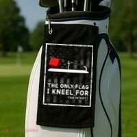 Ice Fishing Tip Up The Only Flag I Kneel For Golf Towel thumb 2
