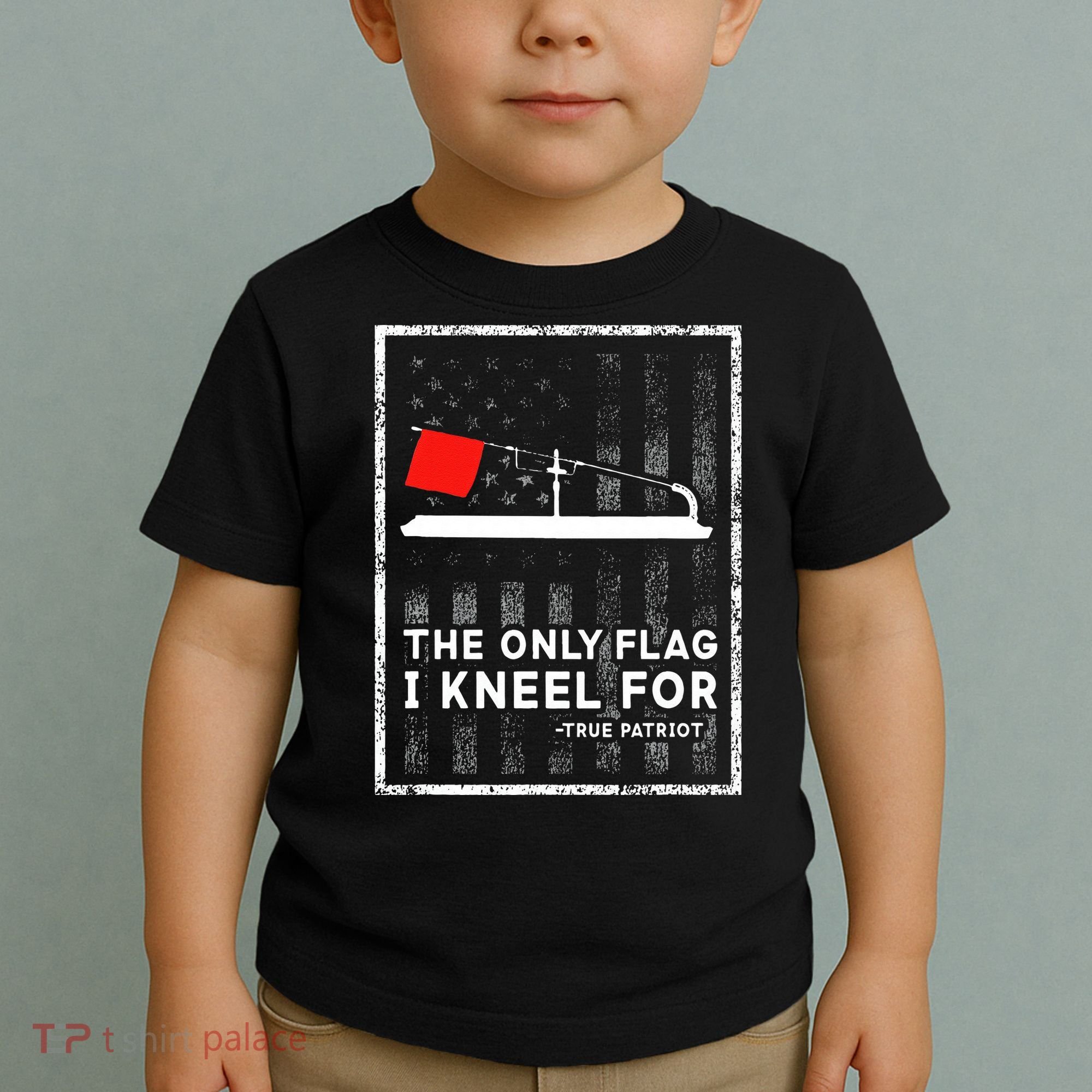 Ice Fishing Tip Up The Only Flag I Kneel For Toddler T-Shirt