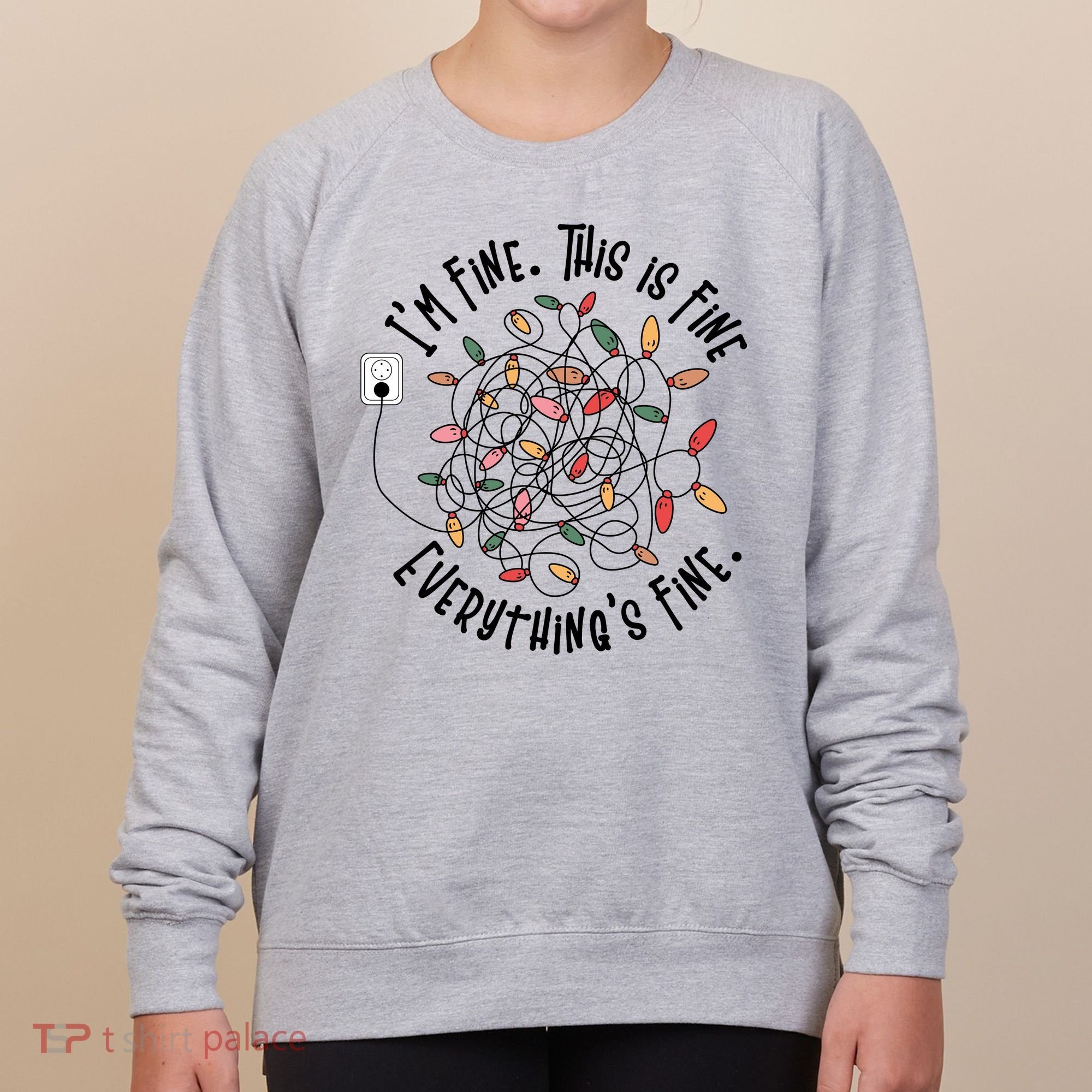 Im Fine This Is Fine Everything Is Fine Funny Christmas Women's Sweatshirt