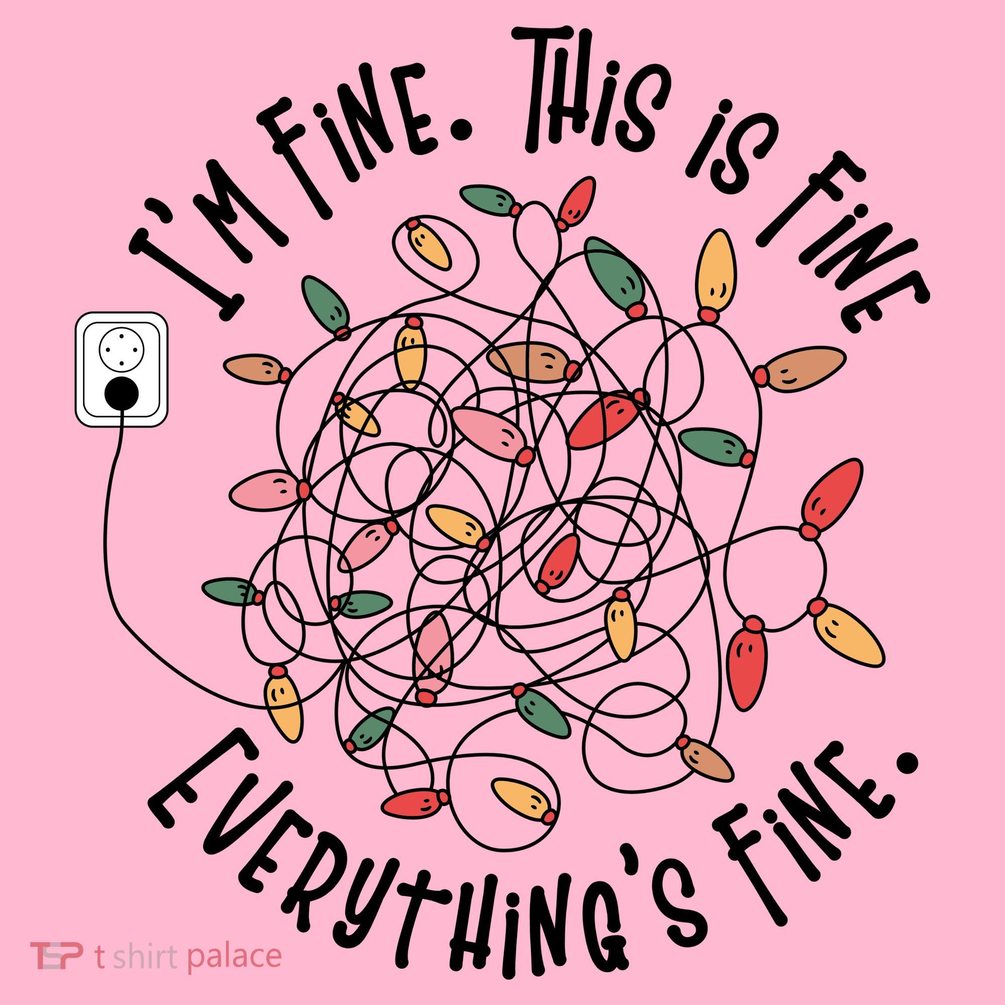 Im Fine This Is Fine Everything Is Fine Funny Christmas Coaster