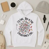 Im Fine This Is Fine Everything Is Fine Funny Christmas Hoodie thumb 3