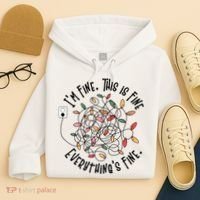 Im Fine This Is Fine Everything Is Fine Funny Christmas Hoodie thumb 4