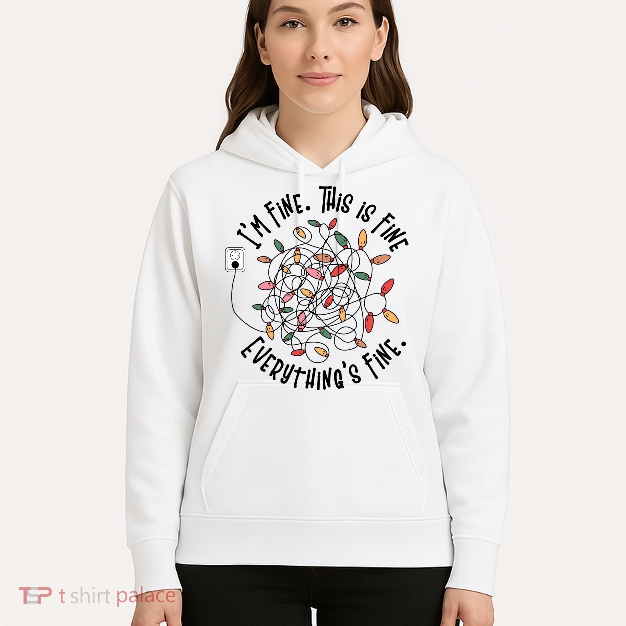 Im Fine This Is Fine Everything Is Fine Funny Christmas Hoodie