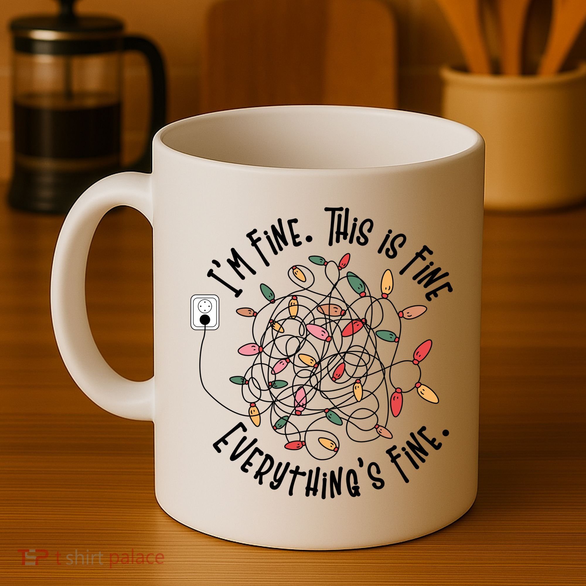 Im Fine This Is Fine Everything Is Fine Funny Christmas Coffee Mug