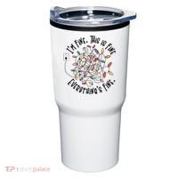 Im Fine This Is Fine Everything Is Fine Funny Christmas Tumbler thumb 0