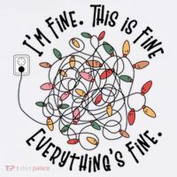 Im Fine This Is Fine Everything Is Fine Funny Christmas Mousepad thumb 1