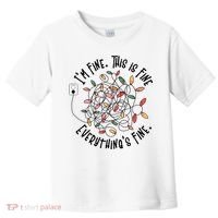 Im Fine This Is Fine Everything Is Fine Funny Christmas Toddler T-Shirt thumb 0