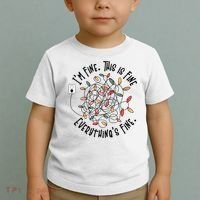 Im Fine This Is Fine Everything Is Fine Funny Christmas Toddler T-Shirt thumb 2