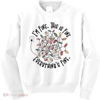 Im Fine This Is Fine Everything Is Fine Funny Christmas Kids Sweatshirt thumb 0