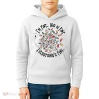Im Fine This Is Fine Everything Is Fine Funny Christmas Kids Hoodie thumb 4