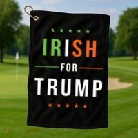 Irish For Trump Pro President Donald Trump Supporter Gift Golf Towel thumb 1