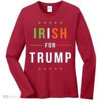 Irish For Trump Pro President Donald Trump Supporter Gift Women's Long Sleeve Shirt thumb 0