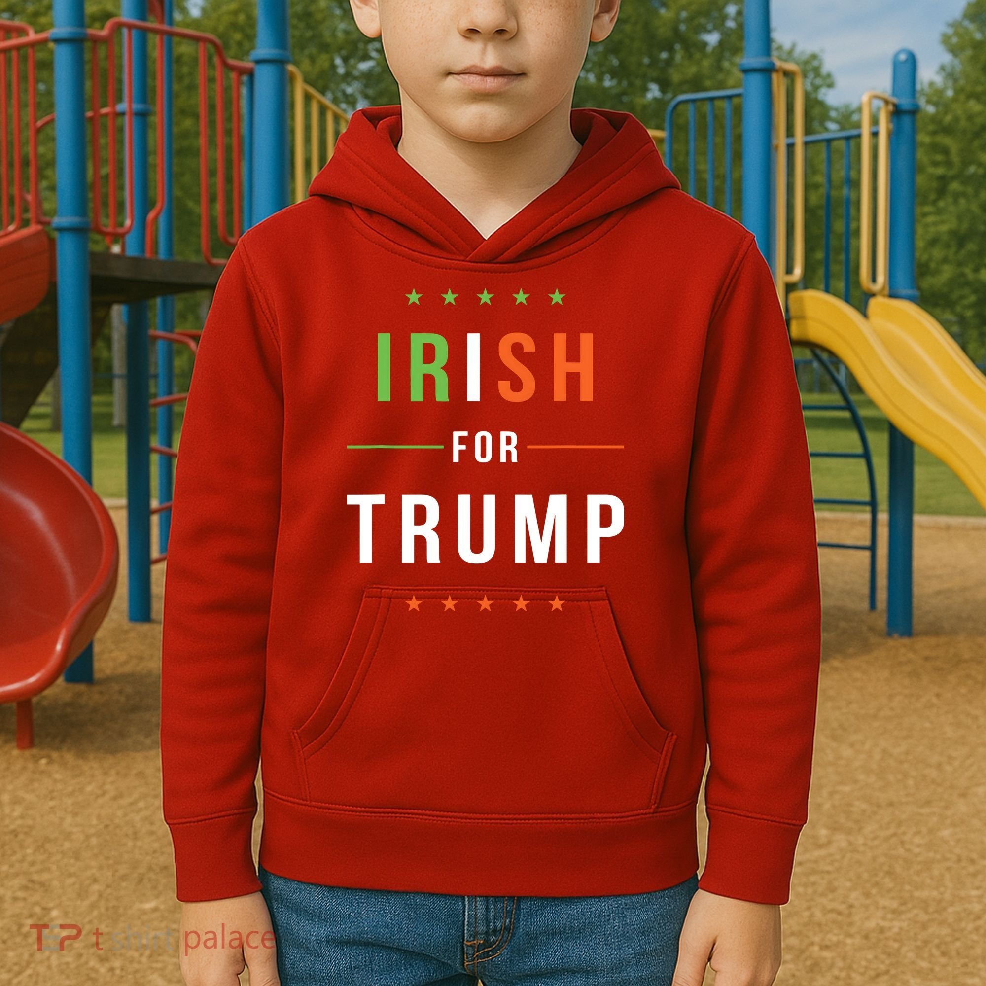 Irish For Trump Pro President Donald Trump Supporter Gift Kids Hoodie