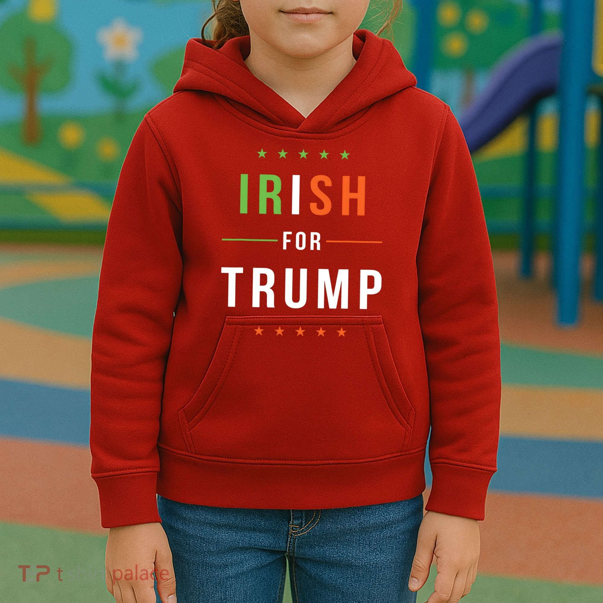 Irish For Trump Pro President Donald Trump Supporter Gift Kids Hoodie