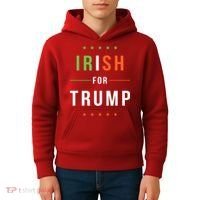 Irish For Trump Pro President Donald Trump Supporter Gift Kids Hoodie thumb 4