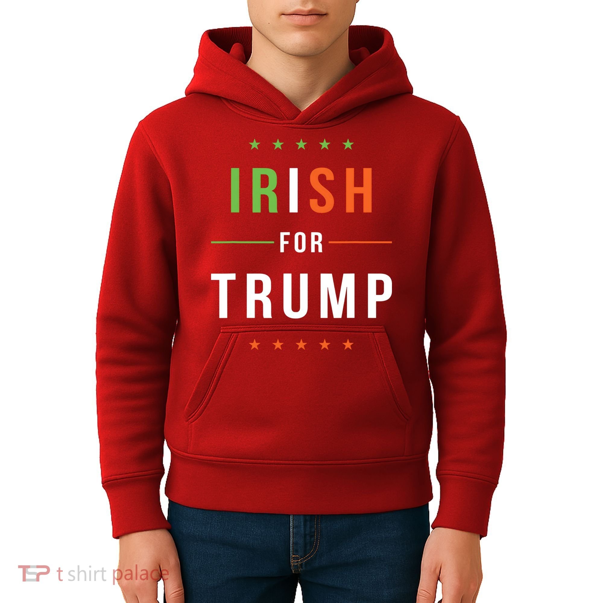 Irish For Trump Pro President Donald Trump Supporter Gift Kids Hoodie