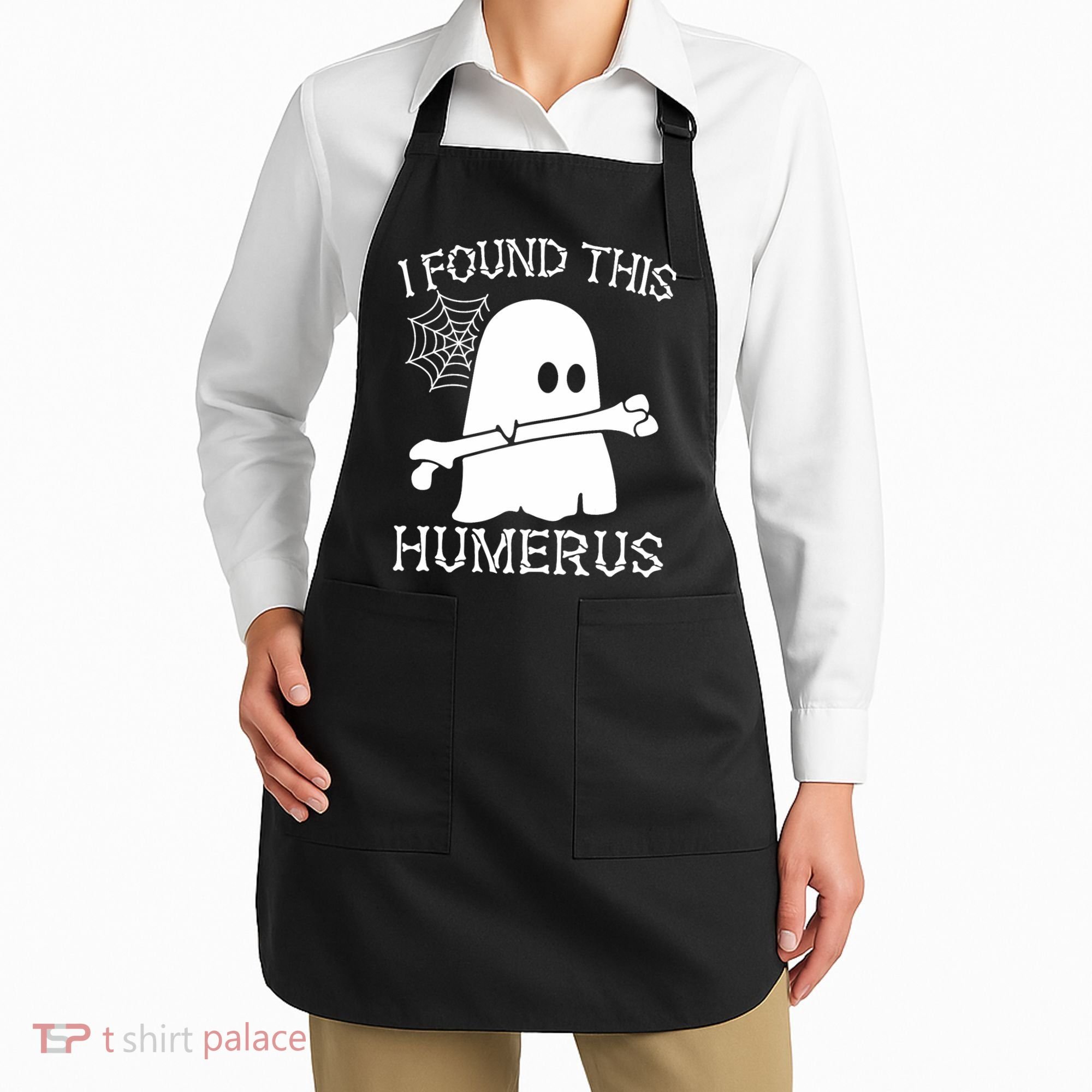 I Found This Humerus Halloween Ghost Humorous Saying Funny Apron