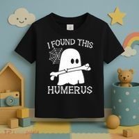 I Found This Humerus Halloween Ghost Humorous Saying Funny Toddler T-Shirt thumb 3