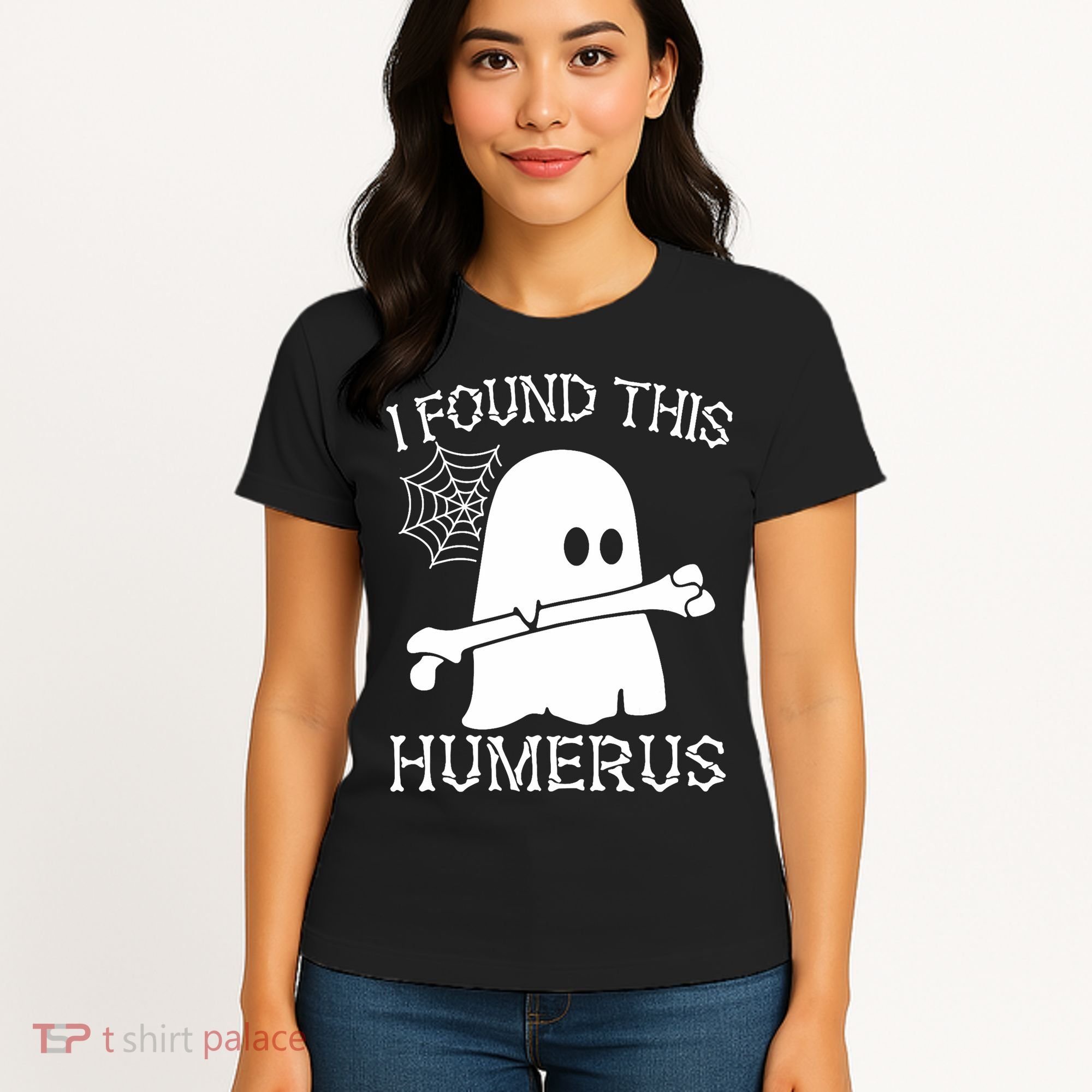 I Found This Humerus Halloween Ghost Humorous Saying Funny Women's T-Shirt