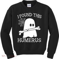 I Found This Humerus Halloween Ghost Humorous Saying Funny Kids Sweatshirt thumb 0
