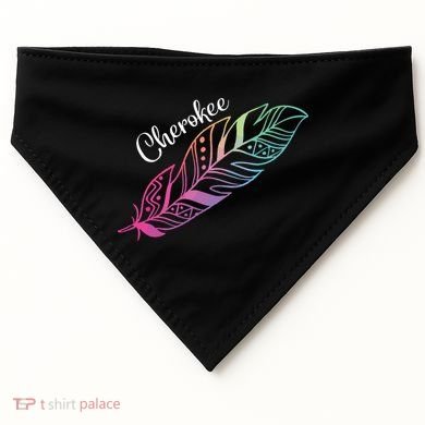 Indigenous Feather Tee Native American Cherokee Tribe USA-Made Doggie Bandana