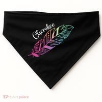 Indigenous Feather Tee Native American Cherokee Tribe USA-Made Doggie Bandana thumb 0