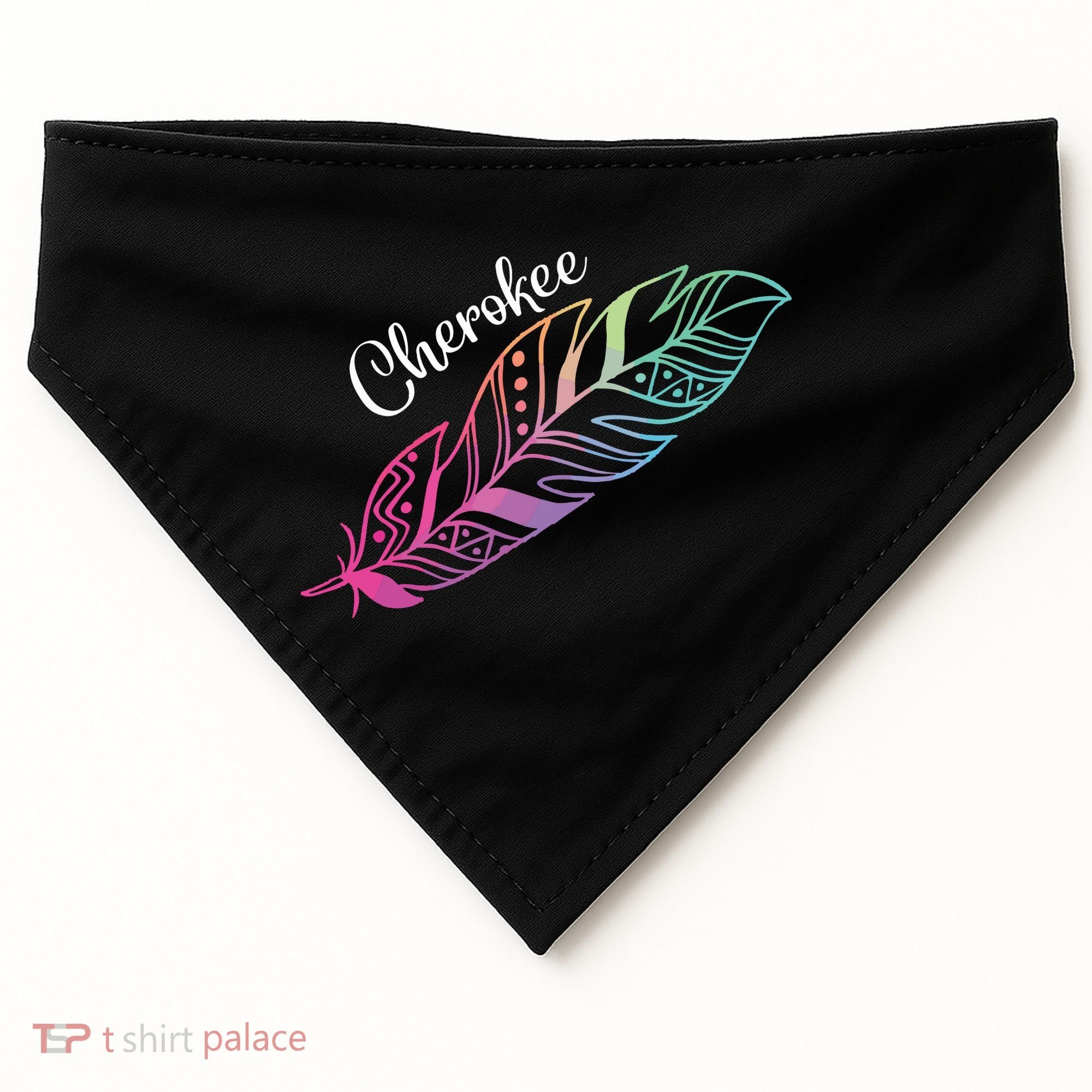Indigenous Feather Tee Native American Cherokee Tribe USA-Made Doggie Bandana