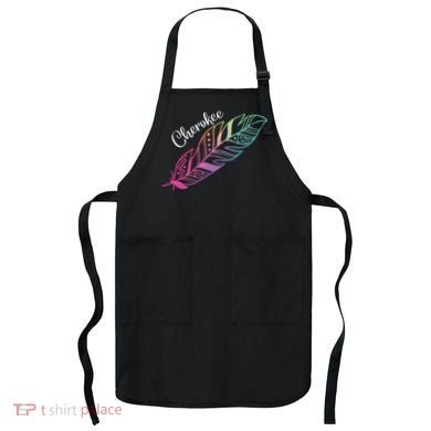 Indigenous Feather Tee Native American Cherokee Tribe Apron