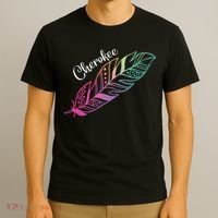 Indigenous Feather Tee Native American Cherokee Tribe T-Shirt thumb 3