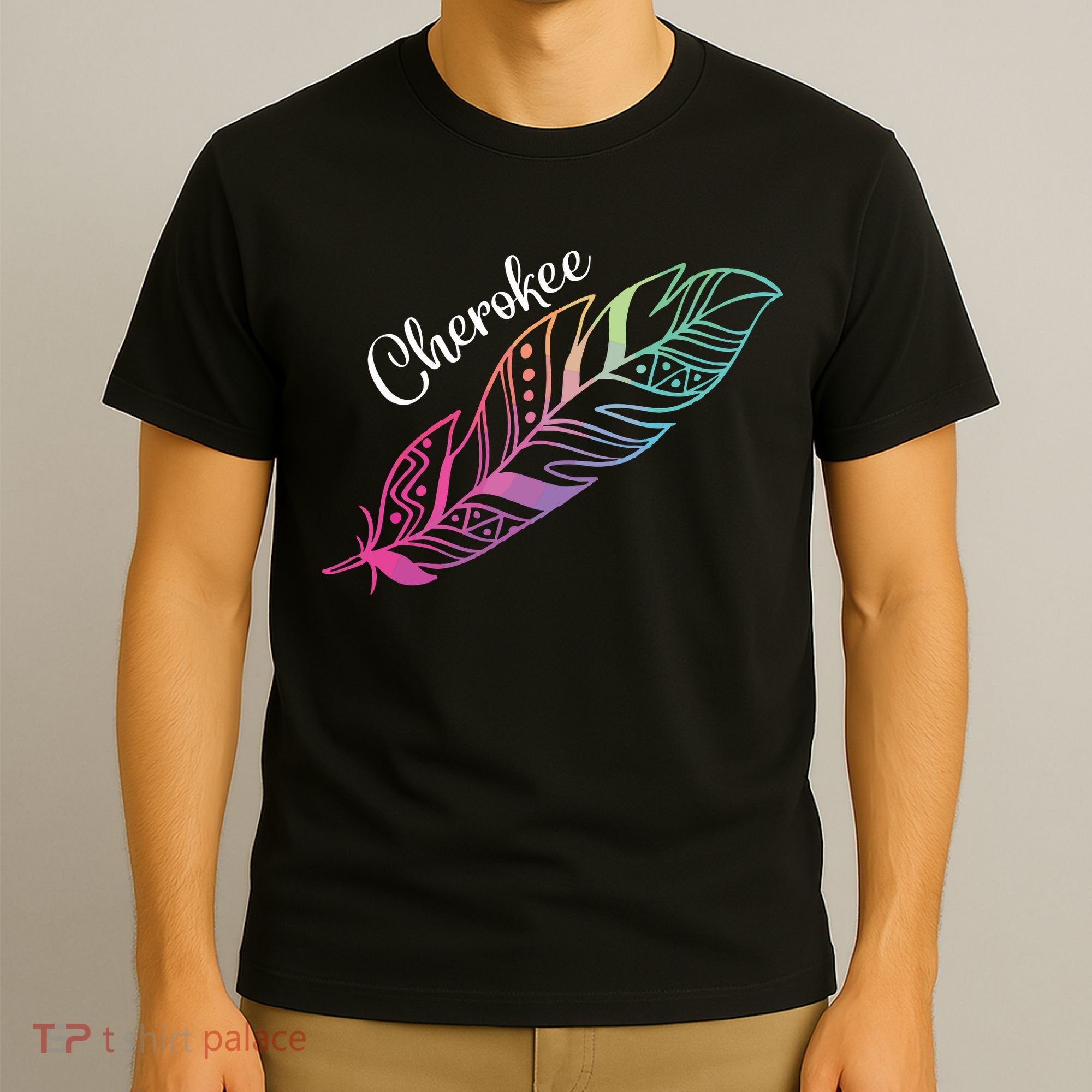 Indigenous Feather Tee Native American Cherokee Tribe T-Shirt