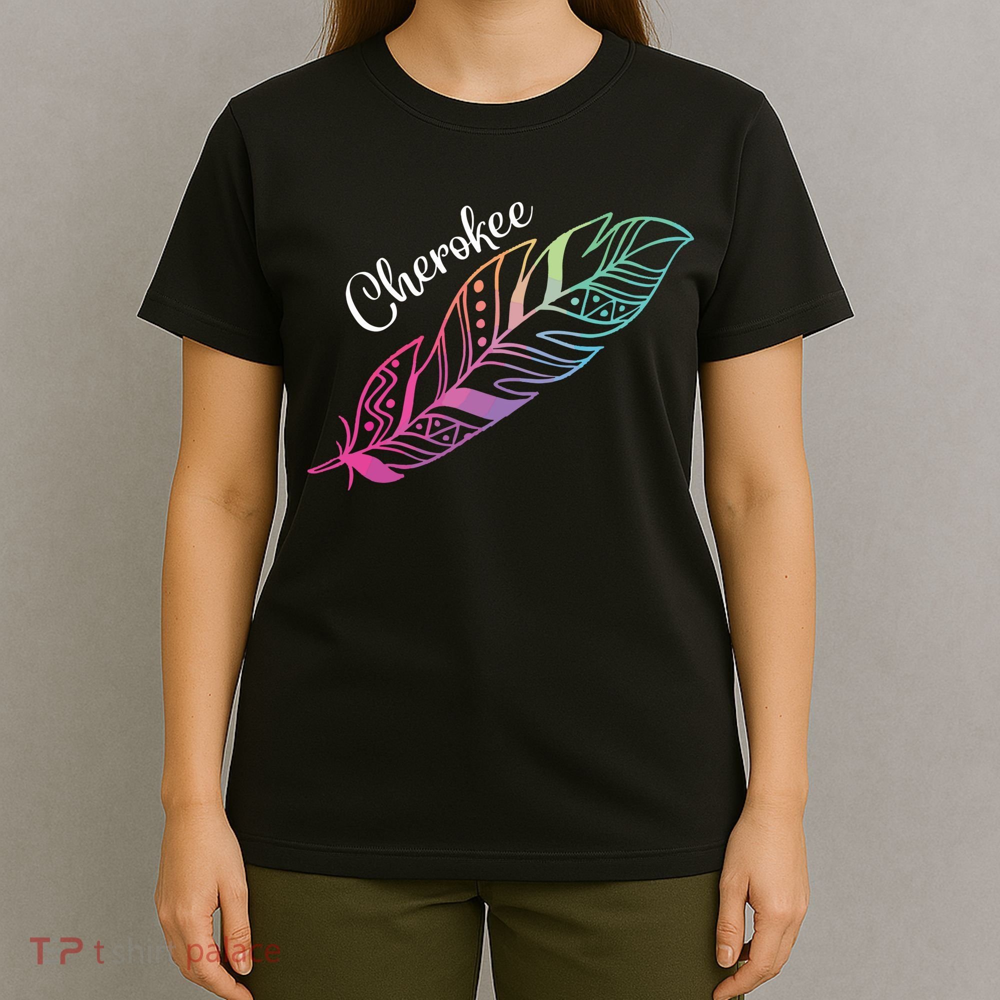 Indigenous Feather Tee Native American Cherokee Tribe T-Shirt