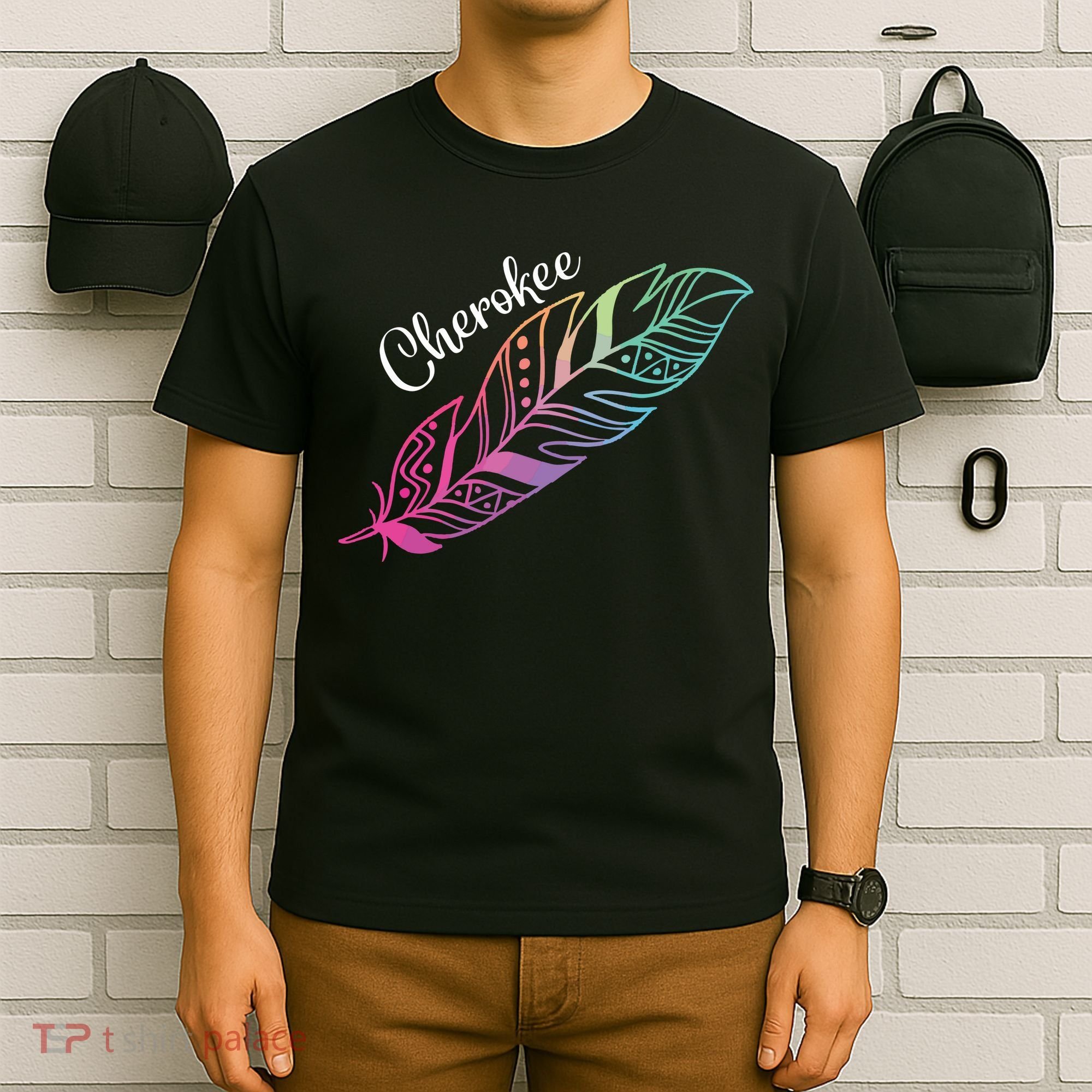 Indigenous Feather Tee Native American Cherokee Tribe T-Shirt