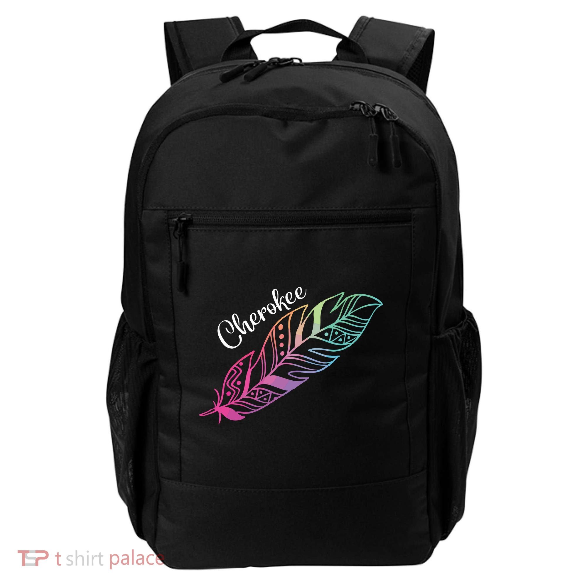 Indigenous Feather Tee Native American Cherokee Tribe Backpack