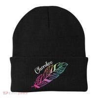 Indigenous Feather Tee Native American Cherokee Tribe Beanie thumb 0