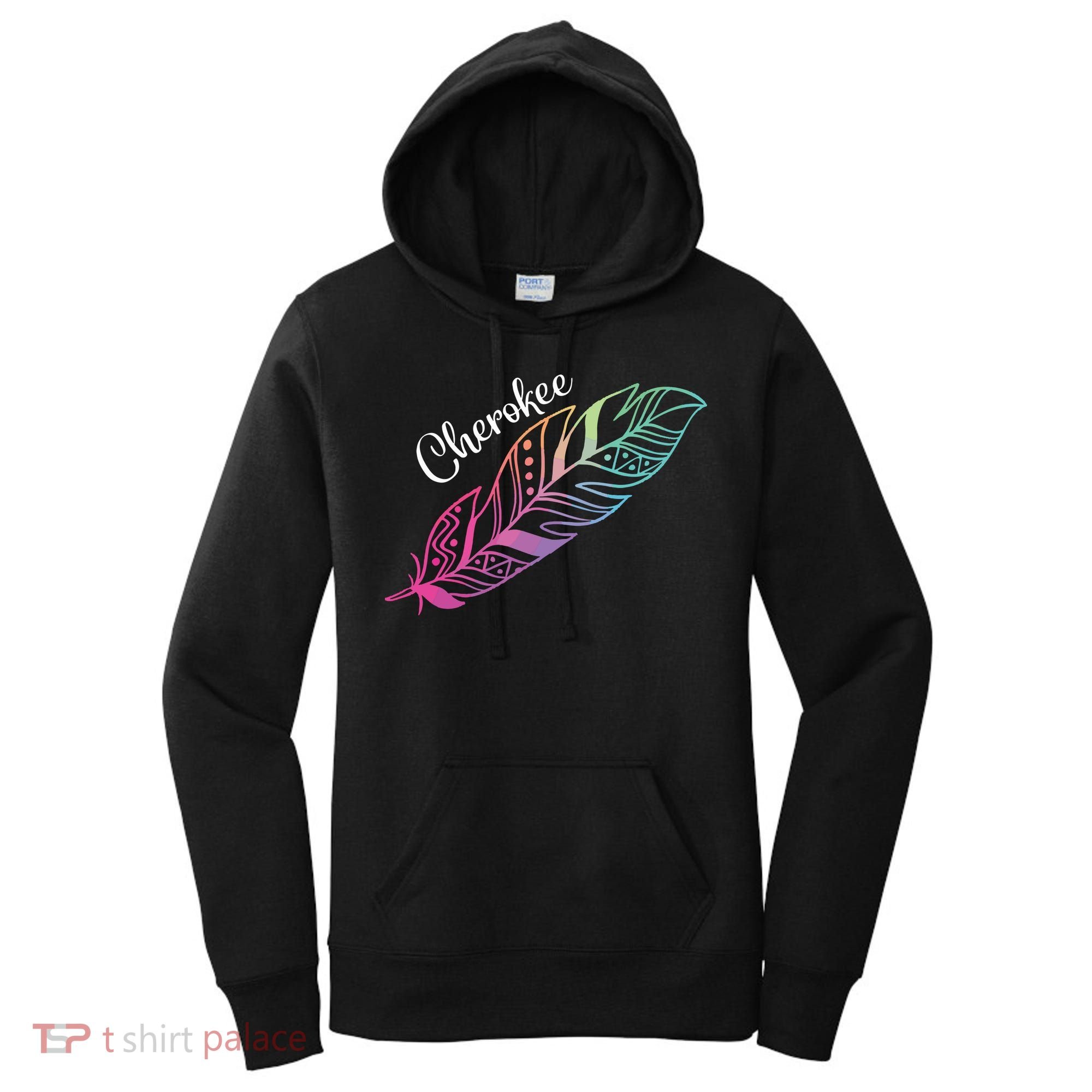 Indigenous Feather Tee Native American Cherokee Tribe Women's Hoodie